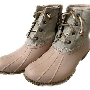 Sperry • Saltwater Canvas Duck Boot • Rose Gold, Sz 9! NIB!
